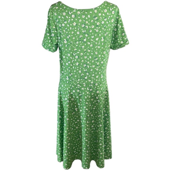 Melissa Masse Green Floral Print Swing Dress Size Large NWT - Picture 6 of 12